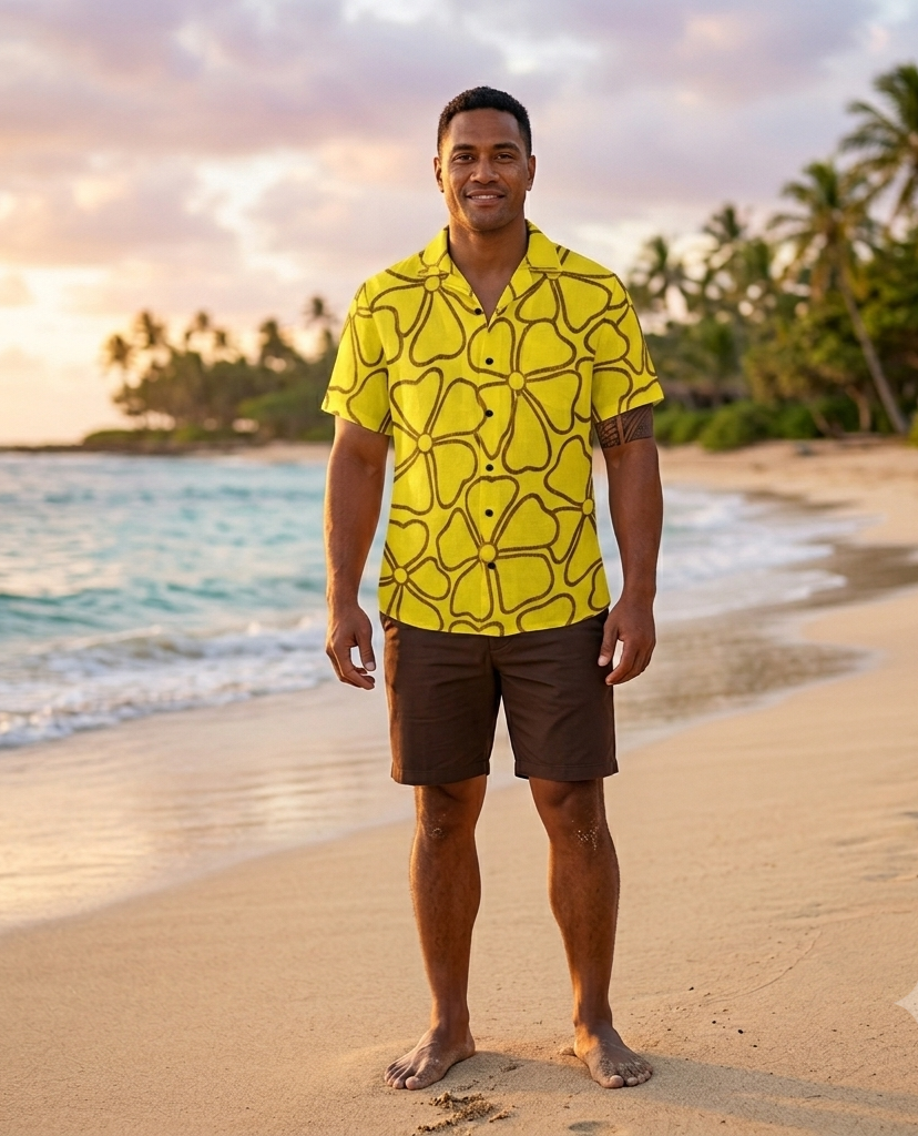 KAMAKA Shirt- Pua Doodles Yellow