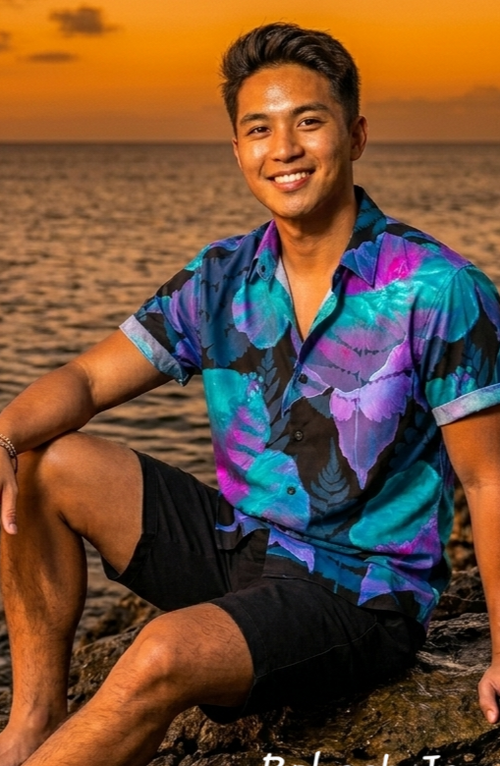 KAMAKA Shirt- Hibiscus Abstract