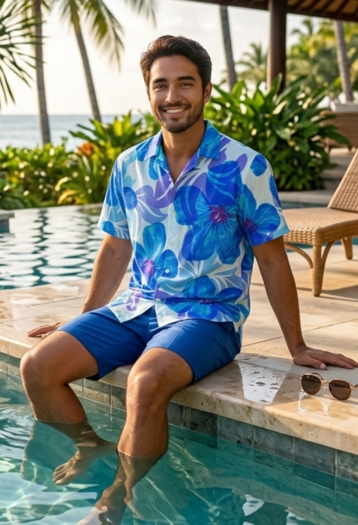 KAMAKA Shirt- Blue Springtime