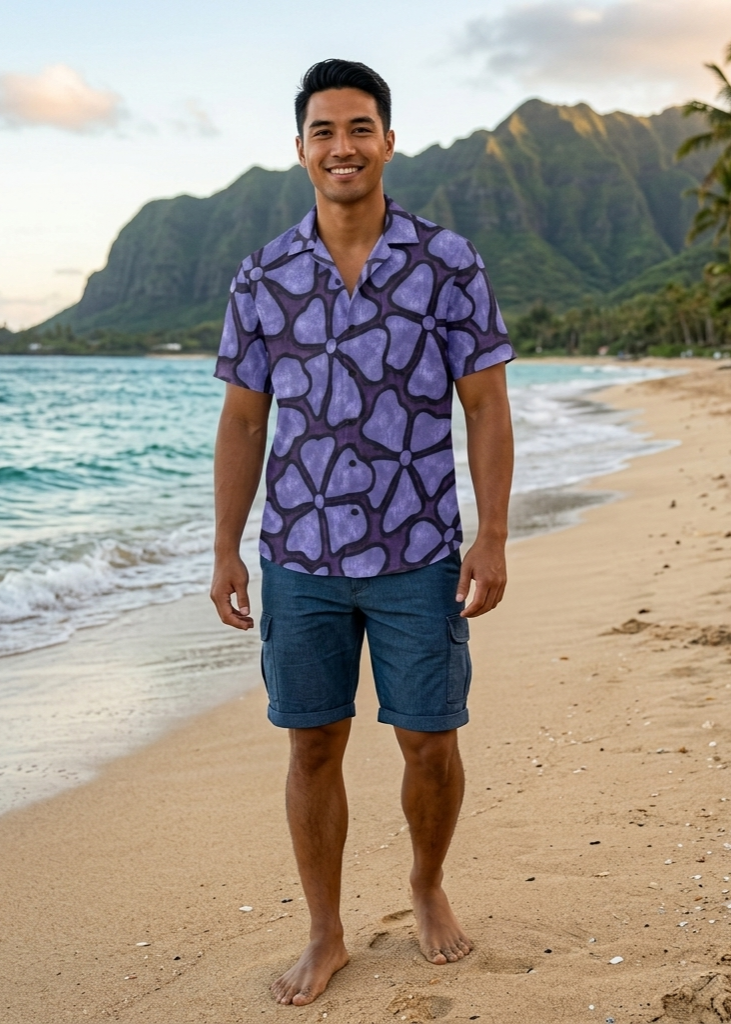KAMAKA Shirt- Pua Doodles Violet