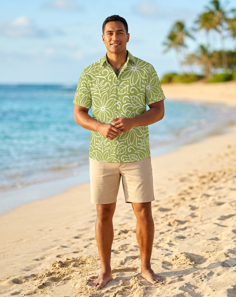 KAMAKA Shirt- Tiare Chartreuse