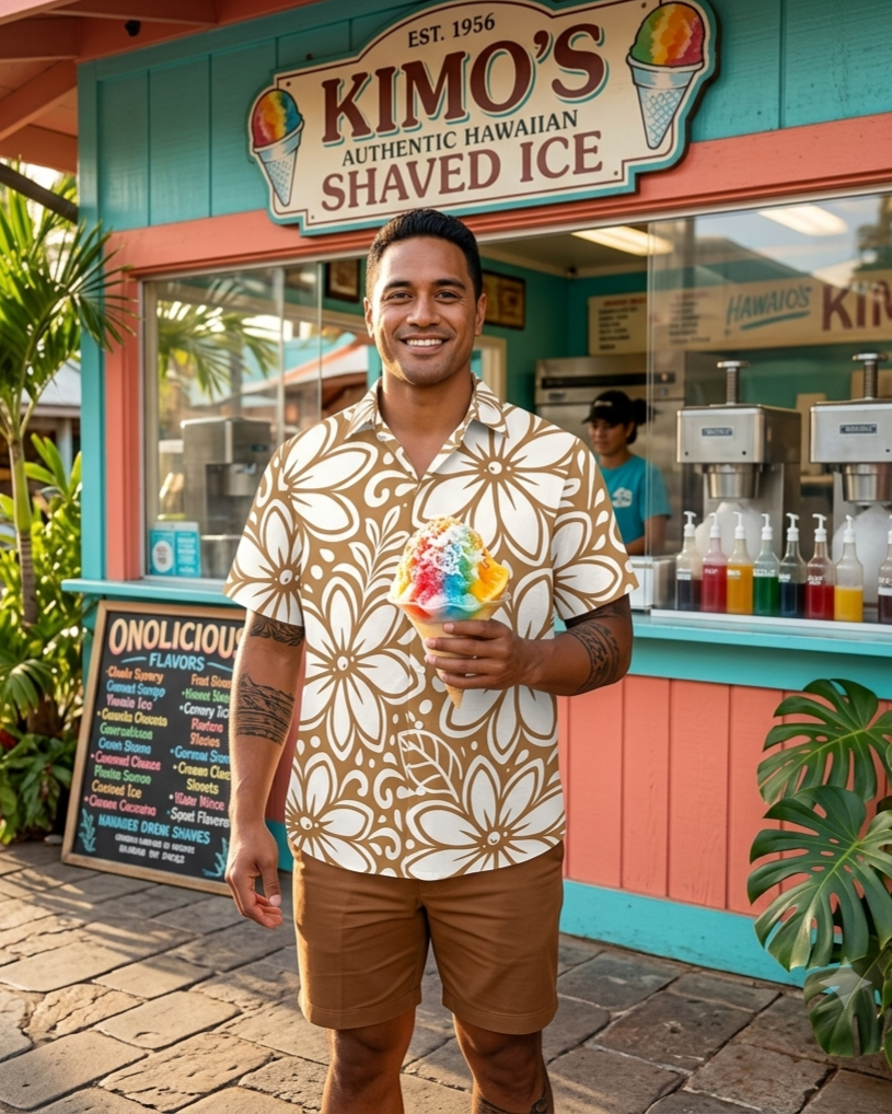 KAMAKA Shirt- Tiare Bold Mocha