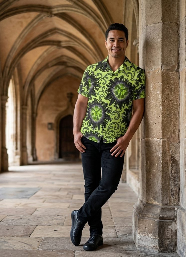 KAMAKA Shirt- Liliko'i Pua Wasabi Green