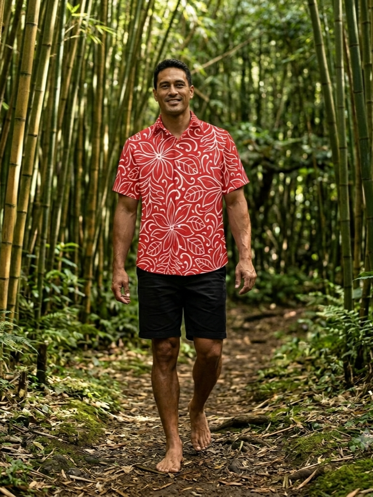 KAMAKA Shirt- Tiare Red