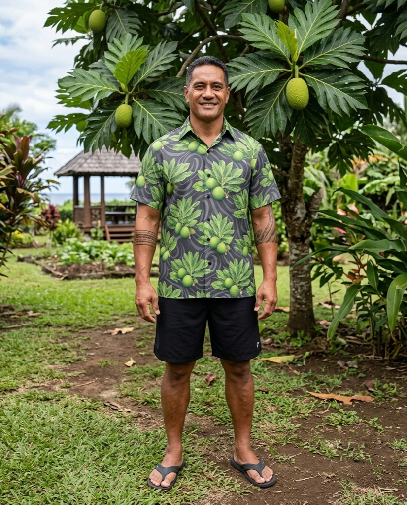 KAMAKA Shirt- Ulu on Grey