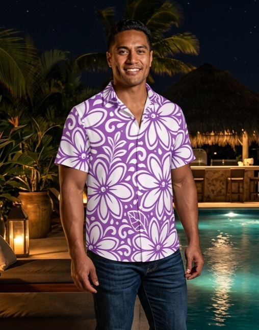 KAMAKA Shirt- Tiare Bold Grape