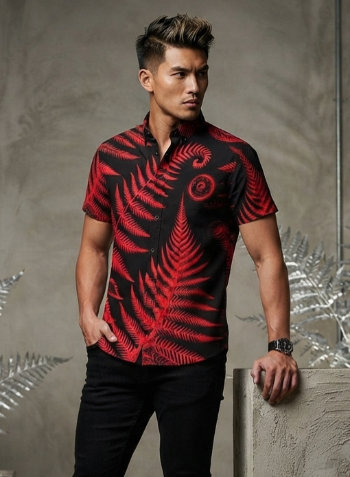 KIMO SHIRT- Fern in Red