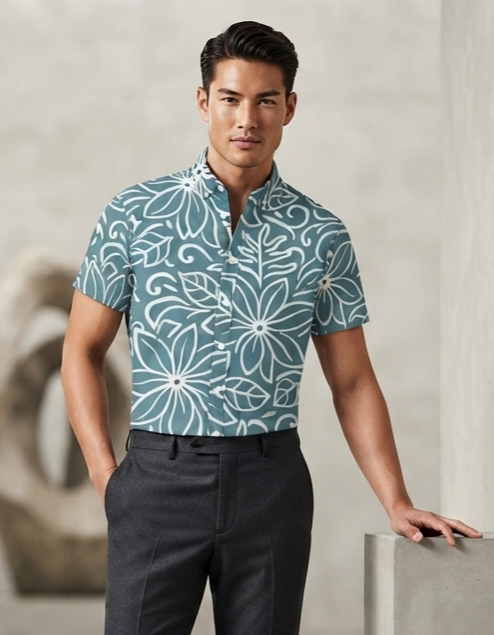 KIMO SHIRT- Tiare Slate Blue