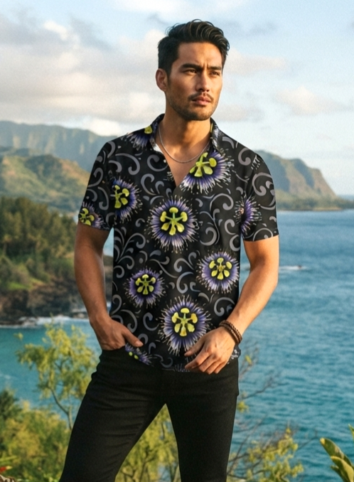 IKAIKA SHIRT- Liliko'i Pua on Black