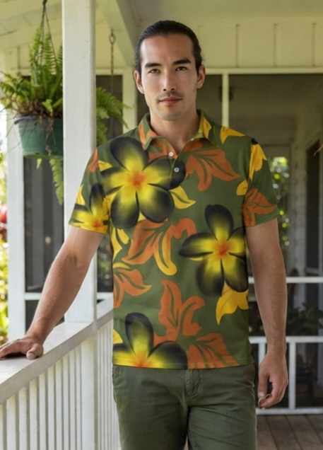 IKAIKA SHIRT- Pua Melia on Matcha