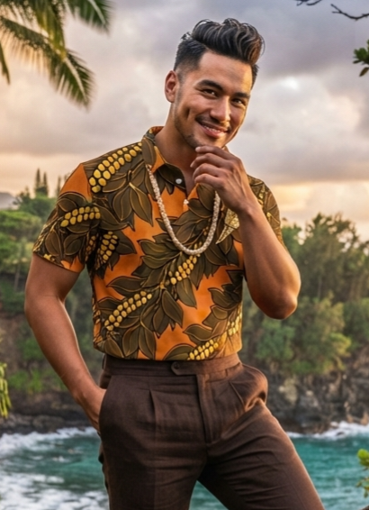 IKAIKA SHIRT- Maile & Mokihana Warm