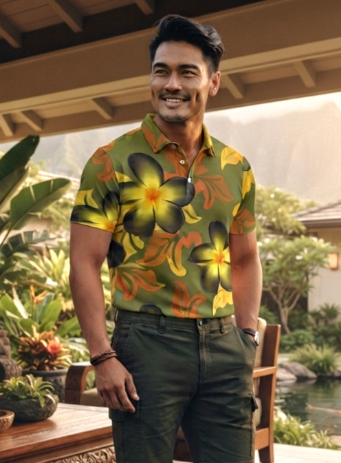 IKAIKA SHIRT- Pua Melia on Matcha