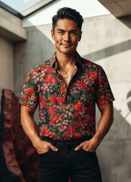 KEOLA SHIRT- Red Lehua
