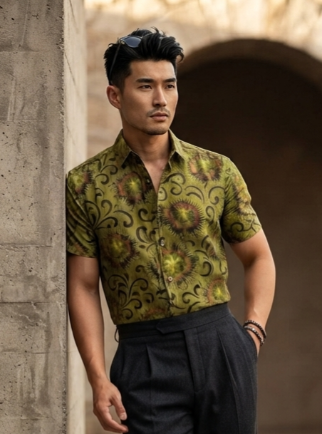 KEOLA SHIRT- Liliko'i Pua Olive Green
