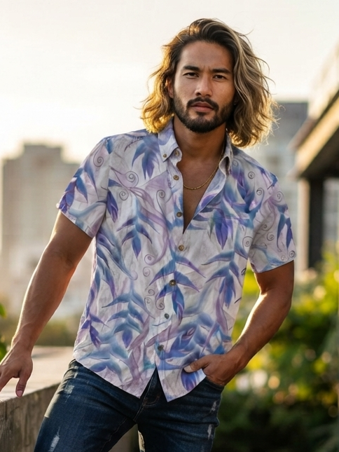 KEOLA SHIRT- Heliconia Blues