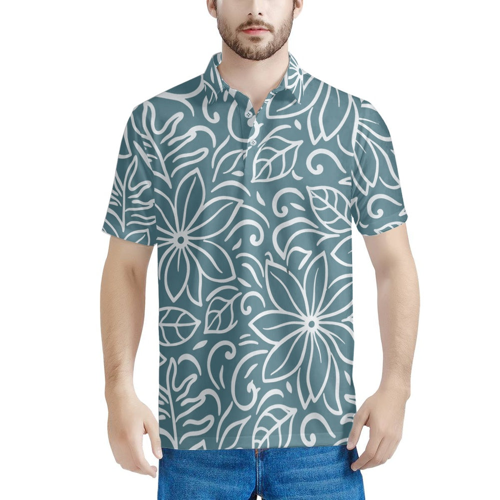 IKAIKA SHIRT- Tiare on Slate Blue
