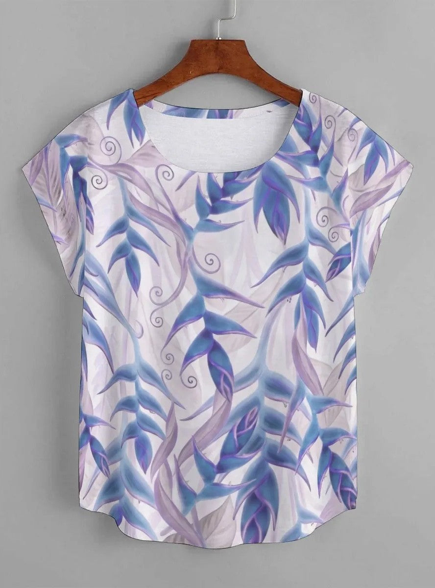 KEONE BLOUSE- Heliconia Blues