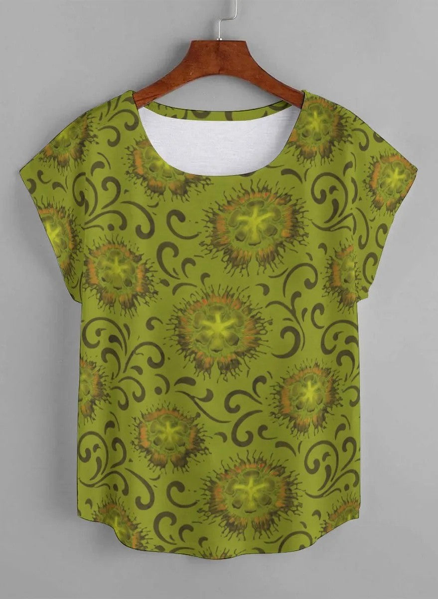 KEONE BLOUSE- Liliko'i Pua Olive Green