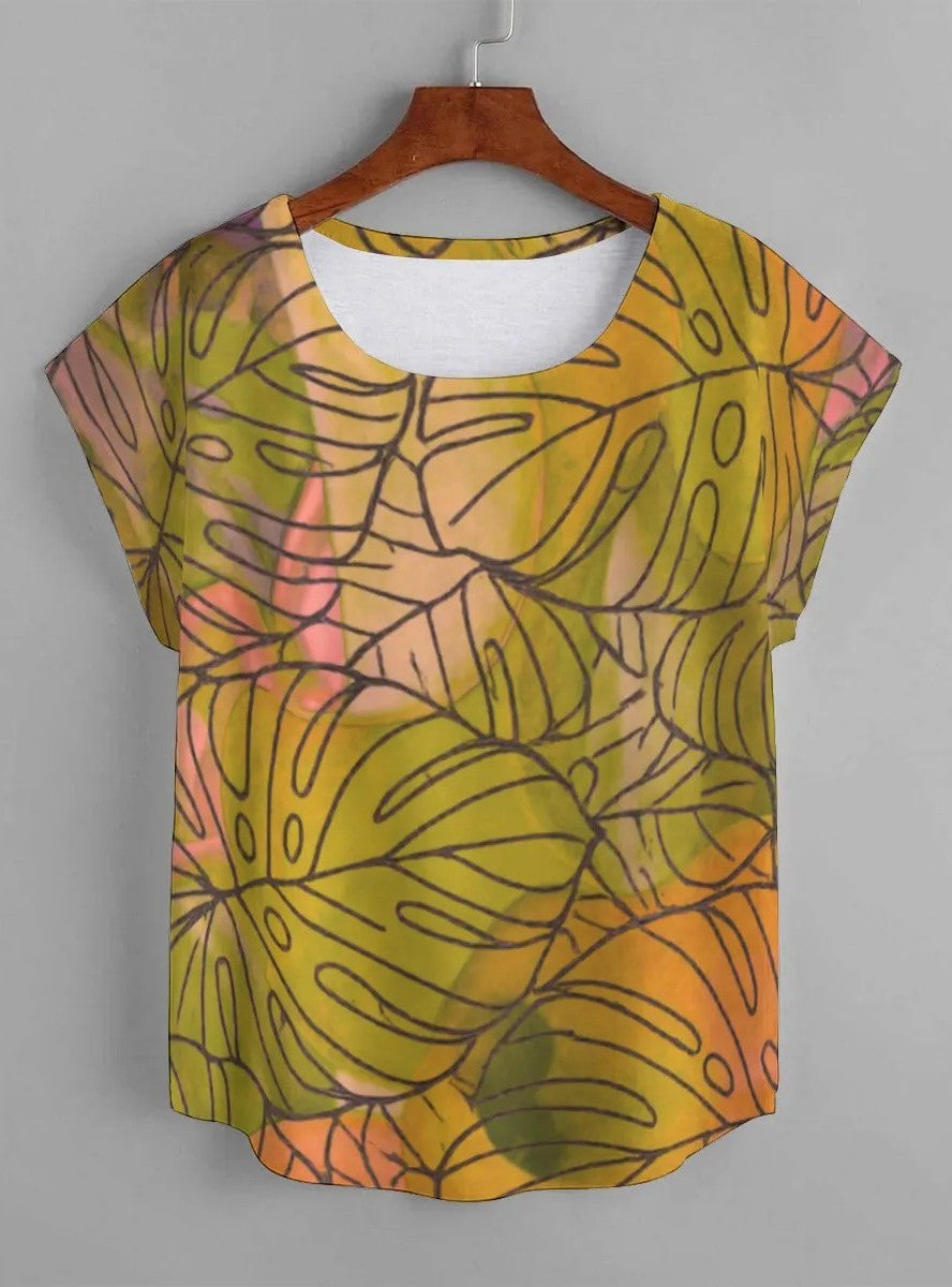 KEONE BLOUSE- Monstera Ink