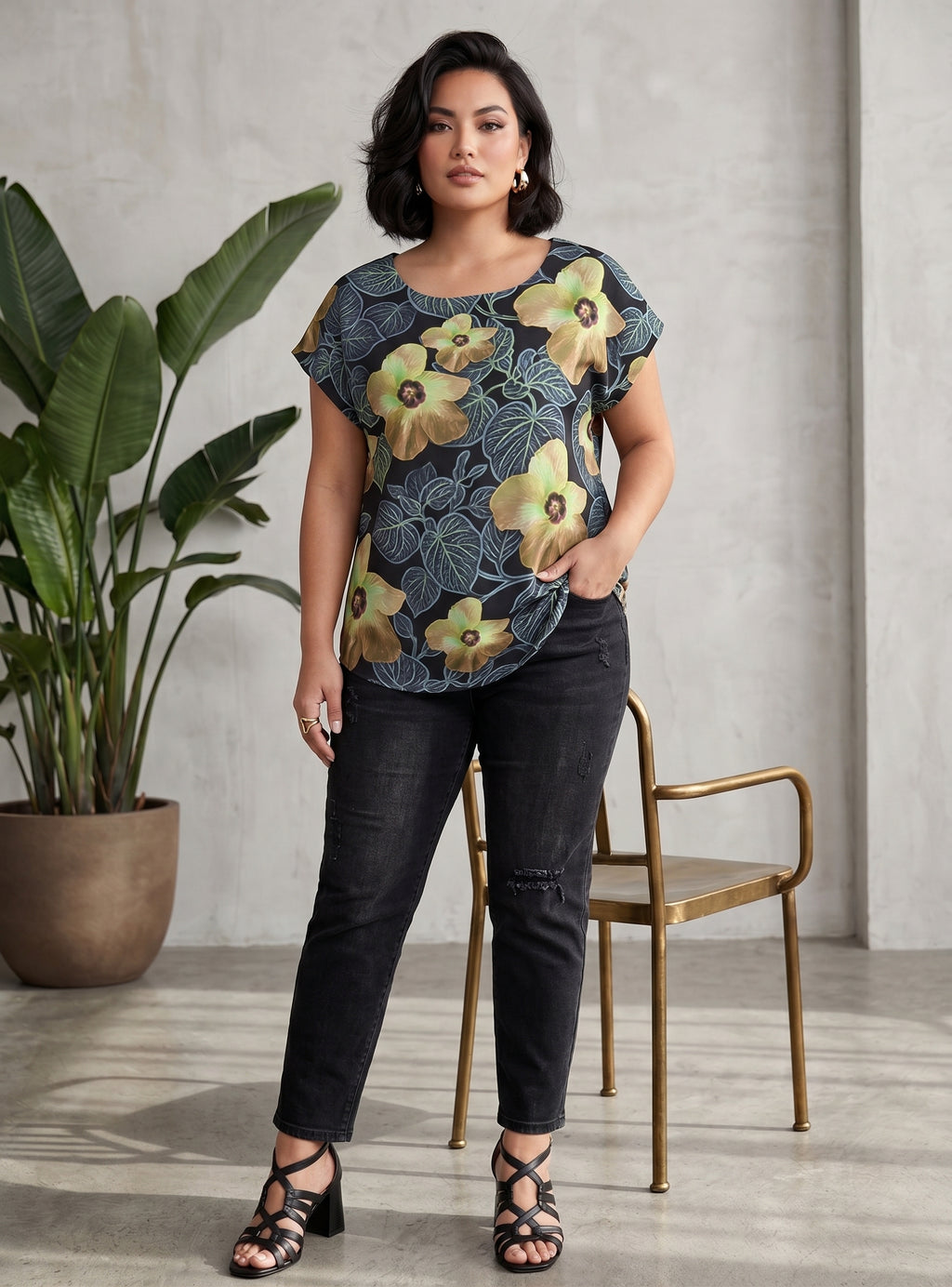 KEONE BLOUSE- Hau Pua Gold