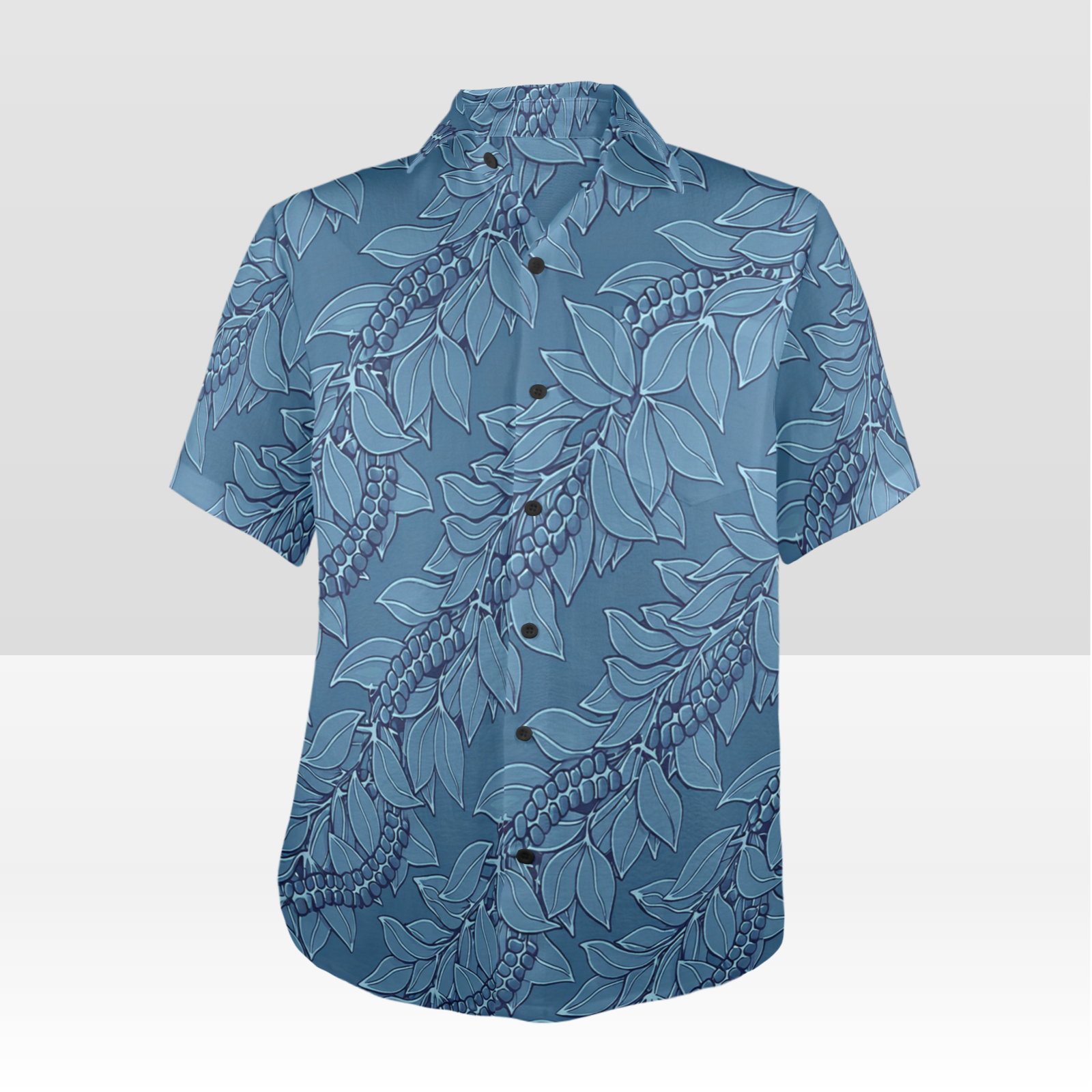 KAMAKA Shirt- Maile Mokihana Slate Blue