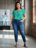 KEONE BLOUSE- Pineapple Aqua