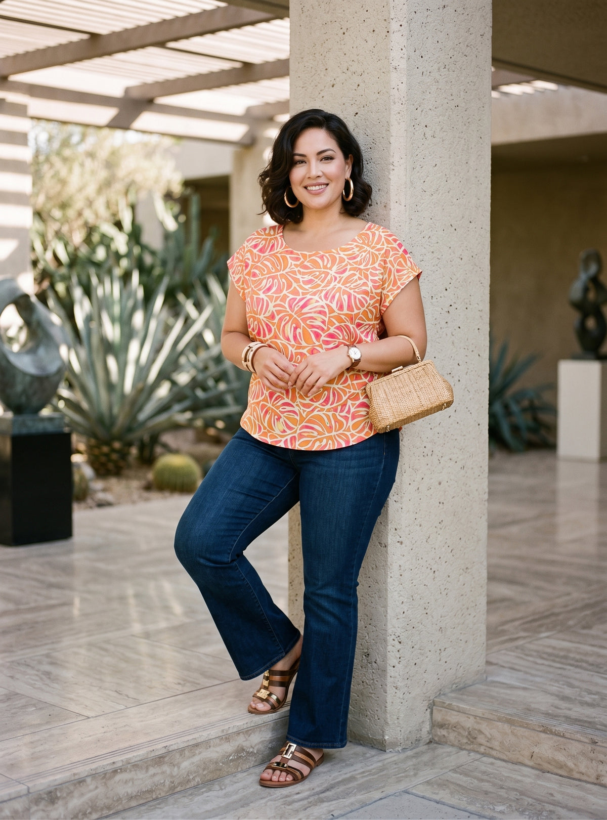 KEONE BLOUSE- Sunny Monstera