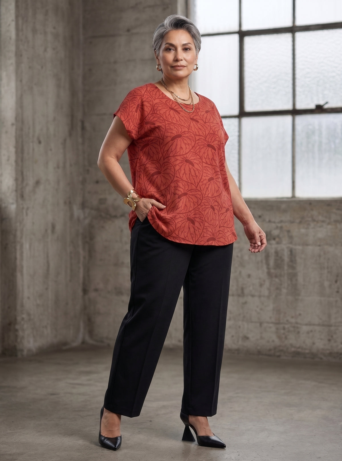 KEONE BLOUSE- Anthurium Red