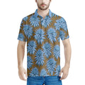 IKAIKA SHIRT- Deco Pineapple Blue on Mocha
