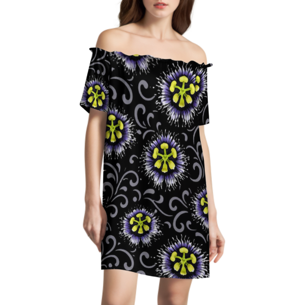 MELODY DRESS- Liliko'i Pua on Black