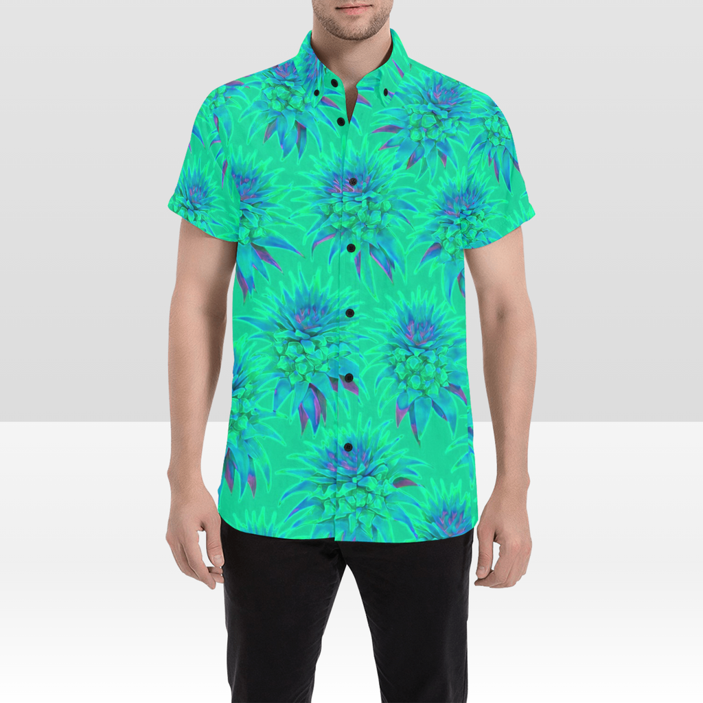 KIMO SHIRT- Deco Pineapple Aqua