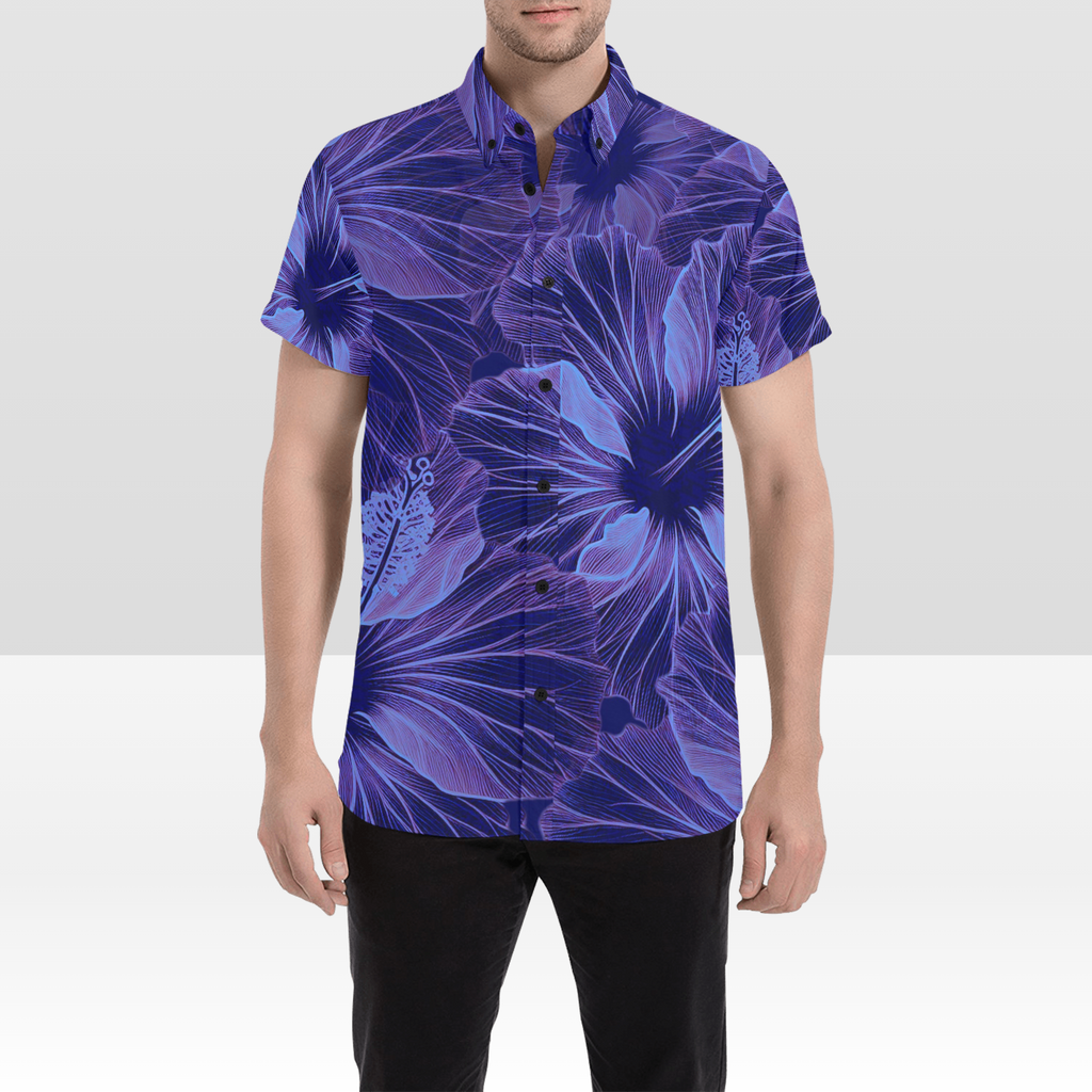 KIMO SHIRT- Hibiscus Spread Violet