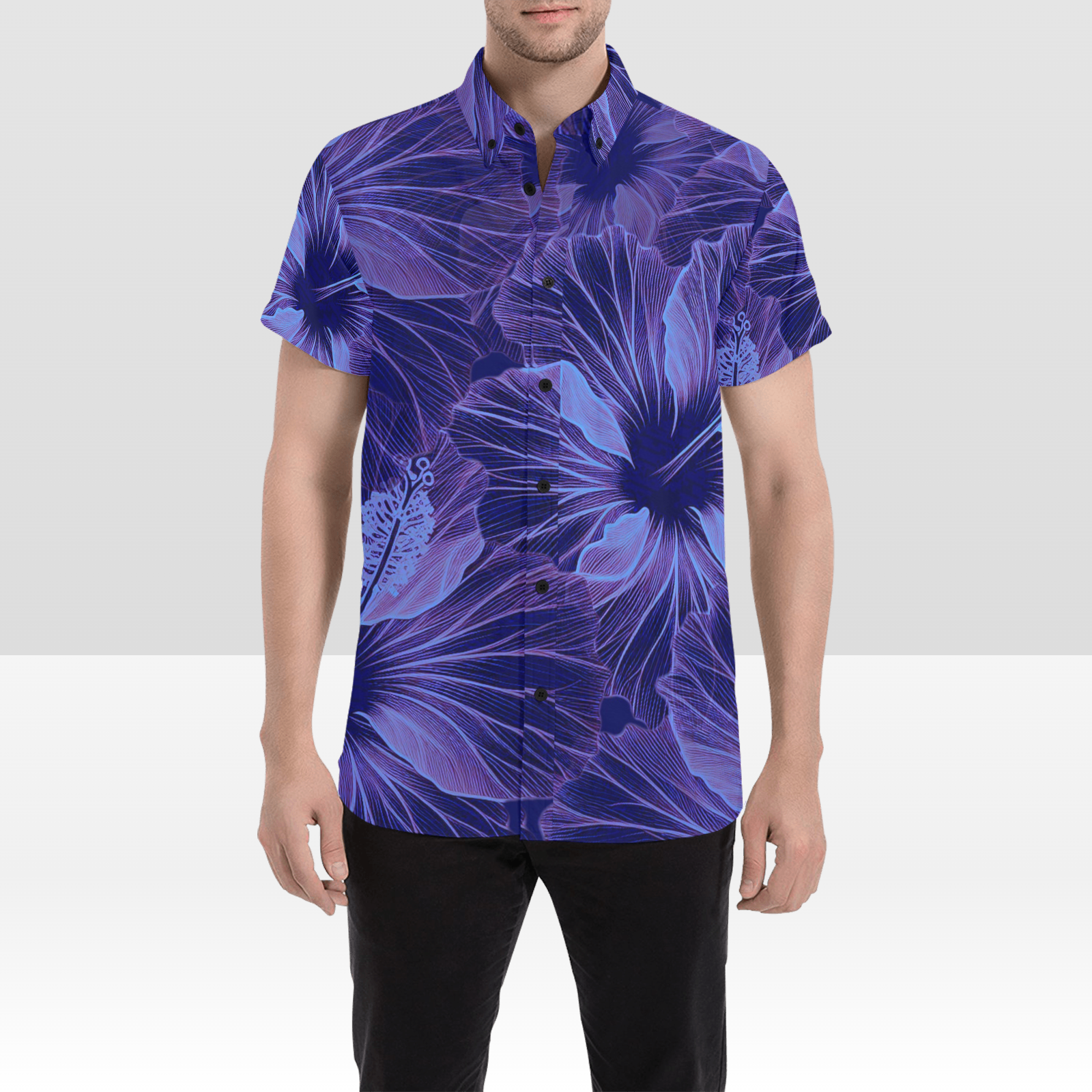 KIMO SHIRT- Hibiscus Spread Violet