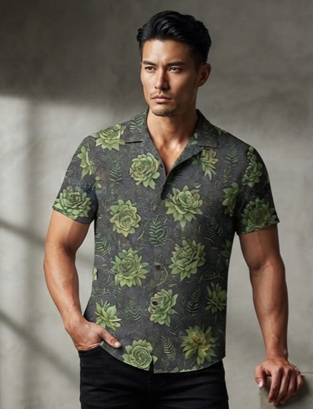 KAMAKA SHIRT- Green Rose