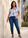 KEONE BLOUSE- Heliconia Blues