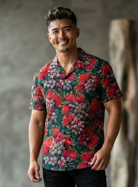 KAMAKA SHIRT- Red Lehua