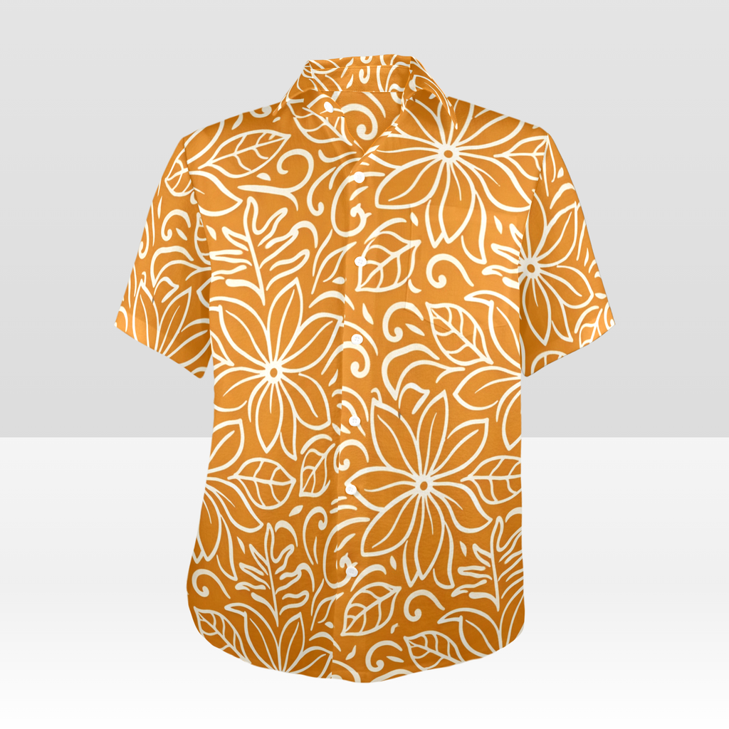 KAMAKA Shirt- Tiare Burnt Orange